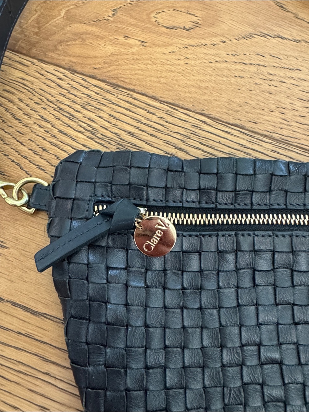 Clare V Grand Fanny Woven Navy Leather - Picture 3 of 6